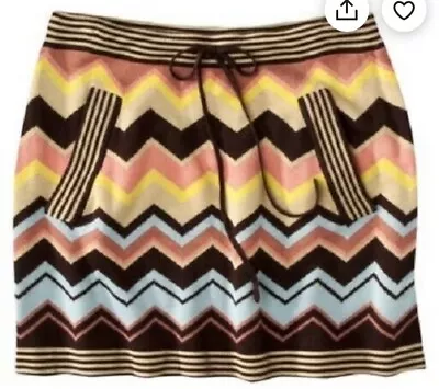 MISSONI Target Size Large Multicolor Chevron Zig Zag Mini Knit Skirt NWT • $25