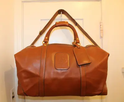 GHURKA No. 97 CAVALIER II Vintage Chestnut Brown Leather Travel Duffle Cabin Bag • $999.99