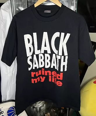 Vintage 1999 Black Sabbath Ruined My Life Reunion Tour Band Shirt Size  L • $85