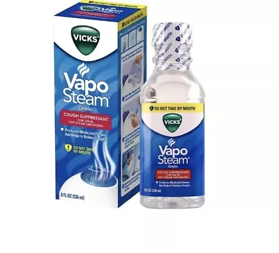 Vicks VapoSteam Medicated Liquid With Camphor A Cough Suppressant 8 Oz – VapoS • $14.23