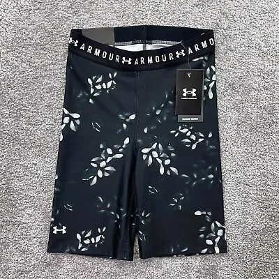 Under Armour Bike Shorts Womens XS Black MFO Compression Printed 8  1362273 • $19.99