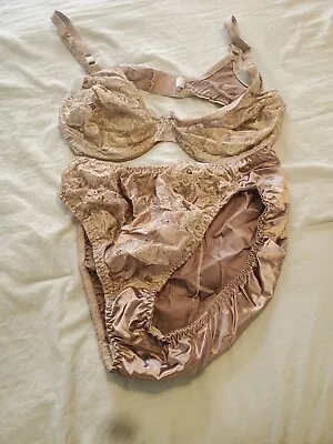 Olga Taupe Matching Bra 38d Panties 8 / XL • $70