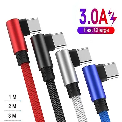 Braided 90° Degree Angle USB C Type C Fast Charger Charging Data Snyc Cable Cord • $7.88