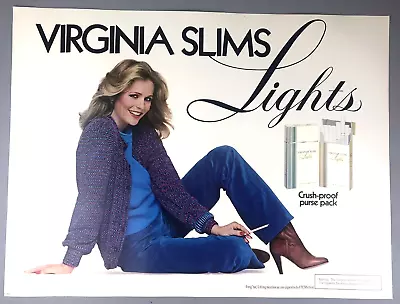 Vintage 70's 80's VIRGINIA SLIMS Cigarettes Ad Promo Poster 16  X 21 1/2  NOS • $19.99