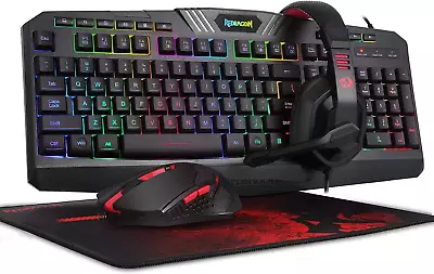 Redragon S101-BA Gaming Mouse Keyboard Headset With Microphone Mouse Pad Co... • $121.79