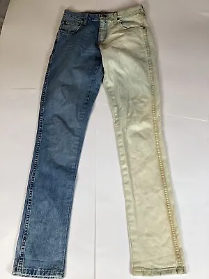 Vtg Wrangler Mens Acid Wash Jeans 29x36 White Blue Denim Pants • $39.95