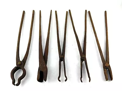 Lot Of (5) Blacksmiths Farriers Tongs 17 1/2  Long Tools • $49.99