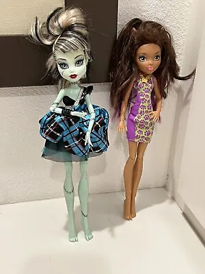Monster High Doll Frankie Stein Sweet 1600 Birthday & Clawdeen Wolf Mattel 2008 • $25