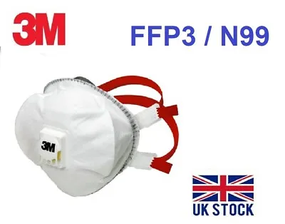 3m 8835+ Ffp3 N99 Sealed Surgical Medical Face Mask Respirator Ppe - Pack Of 5 • £19.99