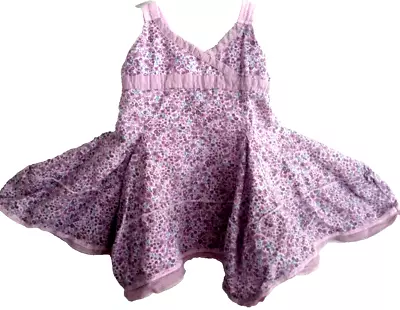 Naartjie 3-6m Girl Sundress Purple Floral Angled Hem Straps • $3.49