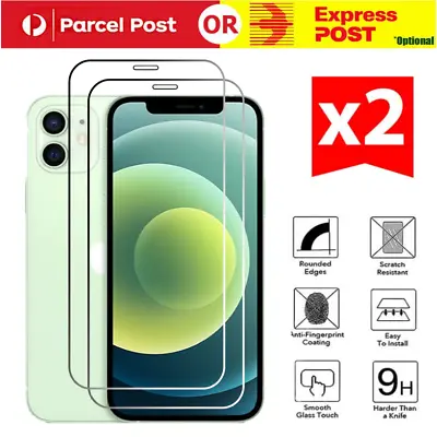 $5.99 • Buy 2x Tempered Glass Screen Protector For IPhone 14 13 12 11 Pro XS Max XR 8 7 Plus