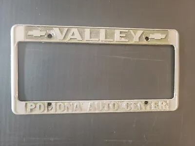 POMONA VALLEY CHEVROLET Vintage California Dealer RARE L.A. License Plate Frame • $100