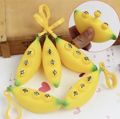 £2.50 • Buy Banana Popper Anti-Anxiety Stress Toy Autism ADHD Fidget Squeeze Pop Keyring Pod