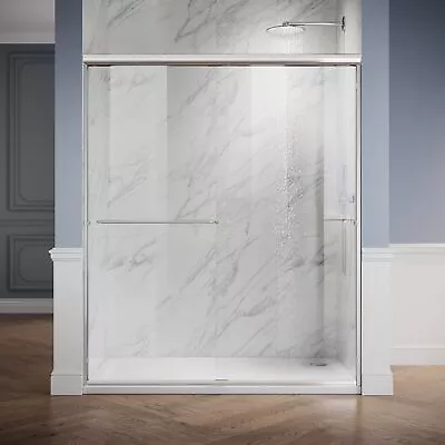 60 In X 72 In Double Sliding Framed Shower Door In Polished Chrome Clear Glass • $410.99