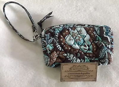 Vera Bradley Java Blue Wristlet Wallet Pouch  • $18