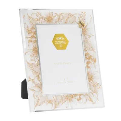 £11.95 • Buy Honeycomb Bee Gold Glitter Diamante Photo Frame Mirror Table Top Picture Frame
