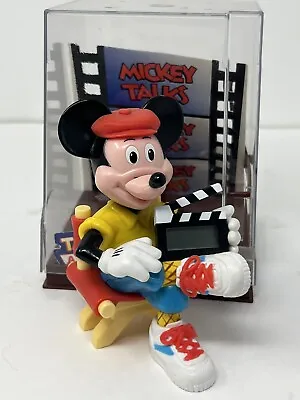 Vtg DISNEY Mickey Mouse Directors Chair Talking Time Alarm Clock Untested Read • $36.70