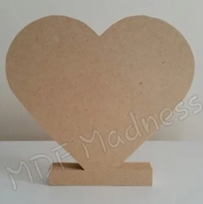 Mdf Craft Shape. Wooden Solid Heart On Stand . 15cm High • £3.95