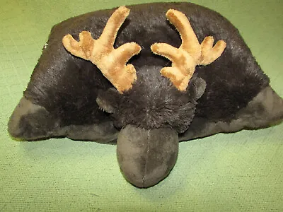 18  Pillow Pets Moose Stuffed Animal Plush Pillow 2003 Brown Large Fold Up Lovey • $12