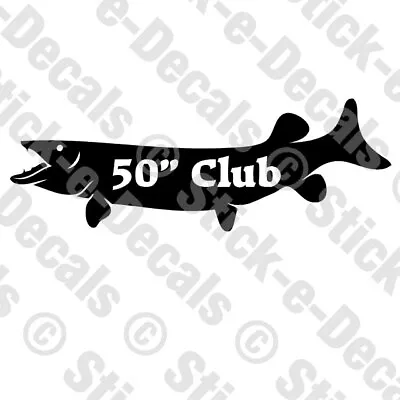 MUSKY 50 INCH CLUB Fly Fishing Vinyl Decal Custom Made 3 Options • $4.75