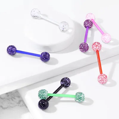 £2.50 • Buy Flexi Plastic Tongue Bar Body Piercing Jewellery Multi Colours