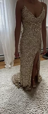 Sherri Hill Gold Prom Dress Size 00 • $269