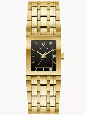 New  Bulova Quadra Marc Anthony Diamond Accent Gold-Tone Watch 97P167 • $425