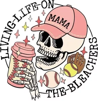 Living Life On The Bleachers Baseball Mom.. Make Your Own Tshirts Transfer • $4.99