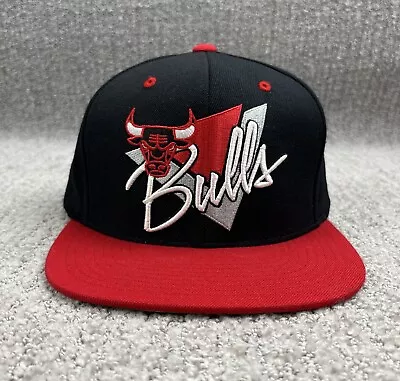 Mitchell & Ness Chicago Bulls Cap Hat  WOOL Triangle Script Basketball Snapback • $21.59