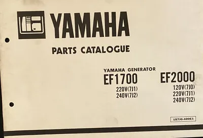 Yamaha Genuine-parts Book  EF1700 EF2000 GENERATOR   1986 • $30