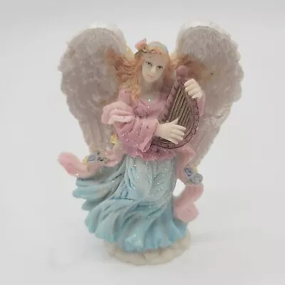 Vintage K's Collection Figurine Of Angel Playing Harp 4.5  Tall • $17