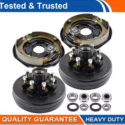 Trailer Hub Drum Kits 8 On 6.5  And 12 X2  Electric Brakes 7000lbs Axle Set Of 4 • $276.26