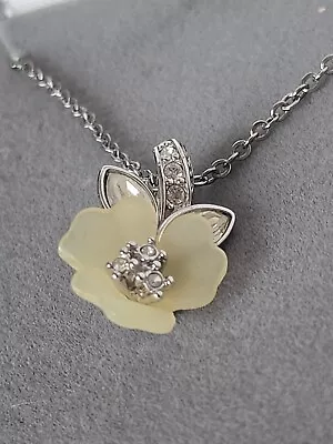 Vintage Nolan Miller Flower Necklace Silver Tone Chain Box Glamour Collection • $25.50