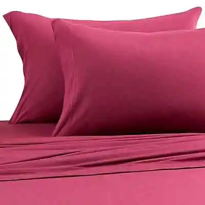 Pure Beech 100% Modal Sateen 400-Thread-Count  Pillowcases In Burgundy • $34.99