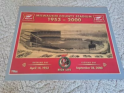 Milwaukee County Stadium Miller High Life 1953-2000 Le Poster + Jar Infield Dirt • $99.99