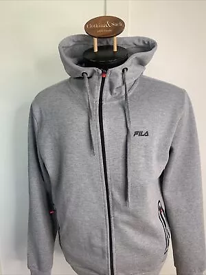 FILA Sport Sweater Adult Gray Sz L Full Zip Performance Hooded Sweatshirt Hoodie • $25.99