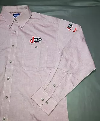 Wrangler Justin Boots LS Western Rodeo Embroidered Shirt Men’s Large NWOT • $45