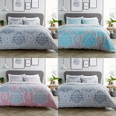 Empire Duvet Cover Set Cotton Rich Quilt Covers Reversible Bedding Bed Sets • £9.95