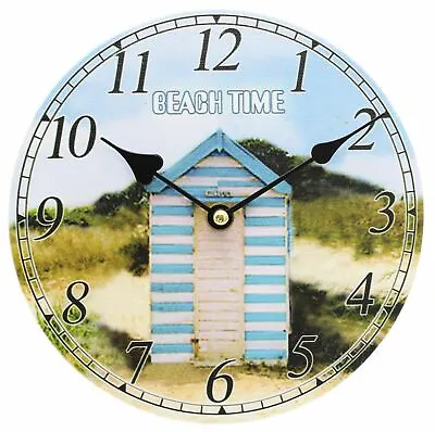 £9.20 • Buy Nautical Wooden Wall Clock Beach Hut ~ Lovely Seaside Decoration