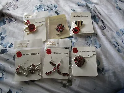 Poppy Earrings  / Necklaces ; Donation To British Legion • £5