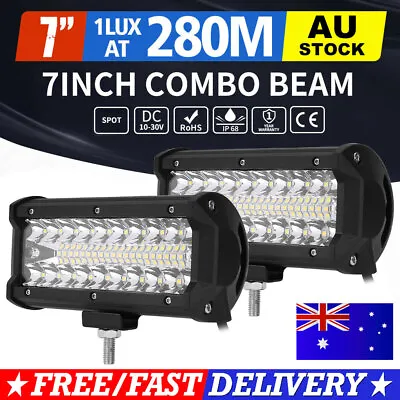 2X 7inch LED Driving Light Bar Side Shooter Work Lamp Spot Combo Beam OffRoad AU • $29.95