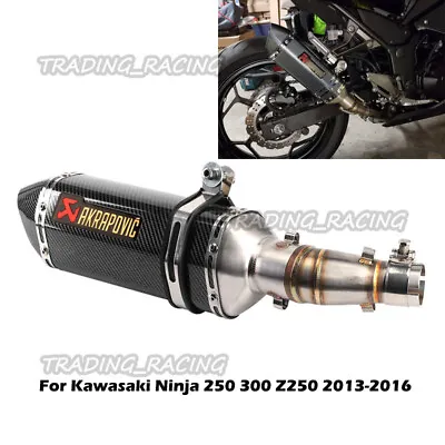 For Kawasaki Ninja Z250 250 300 Motorcycle Exhaust System 2  Muffler Middle Pipe • $117