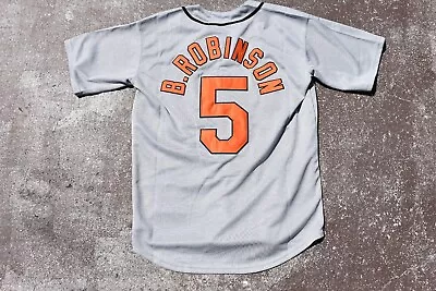 New Brooks Robinson #5 Baltimore Orioles Gray Heavyweight Baseball Jersey Medium • $45