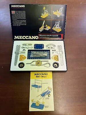 Vintage Meccano Set 1 1974 100% Complete In Box With Manual • £37.50