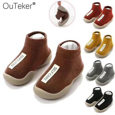 £5.22 • Buy Baby Girl Boys Toddler Anti-slip Slippers Socks Kids Cotton Shoes Warm Winter