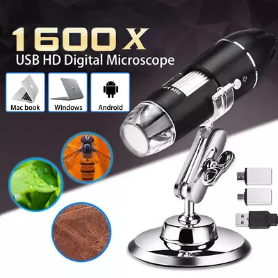 1600X Zoom 8LED HD USB Microscope Digital Magnifier Endoscope Video Camera US • $16.58