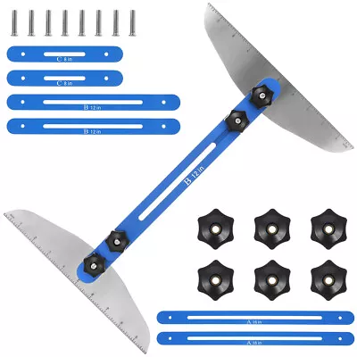 Blue Stair Tread Template Metal Measuring Jig Gauge Adjustable 11-60 Inch • £31.91