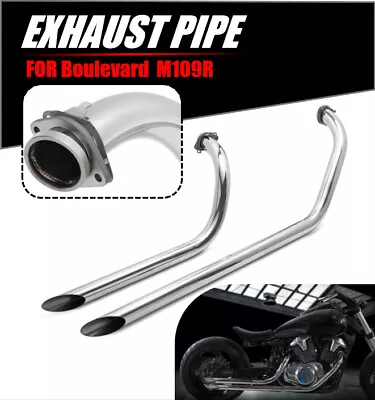 Polished Exhaust Pipes Silencers For SUZUKI BOULEVARD M109R Boss VZR1800 2006-23 • $278.91