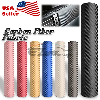 Carbon Fiber Fabric Cloth Marine Vinyl 54  Wide Plain Weave Upholstery Auto • $12.28