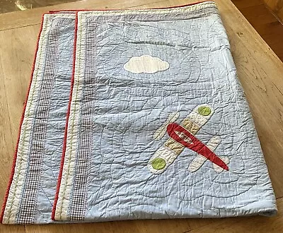 Laura Ashley Single Quilt Aeroplanes Design. Lovely Quilt PreOwned But Good Cond • £10